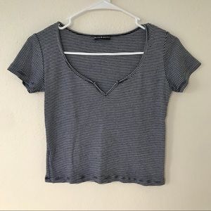 Brandy Melville Tops - Brandy Melville Black and White Striped Shirt Brandy Melville Tops - Brandy Melville Black and White Striped Shirt